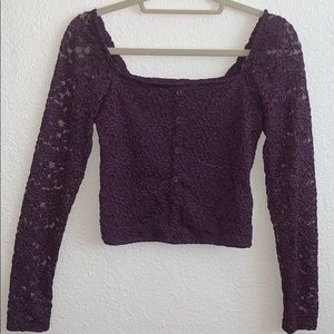Abercrombie and Fitch Square Neck Lace Top